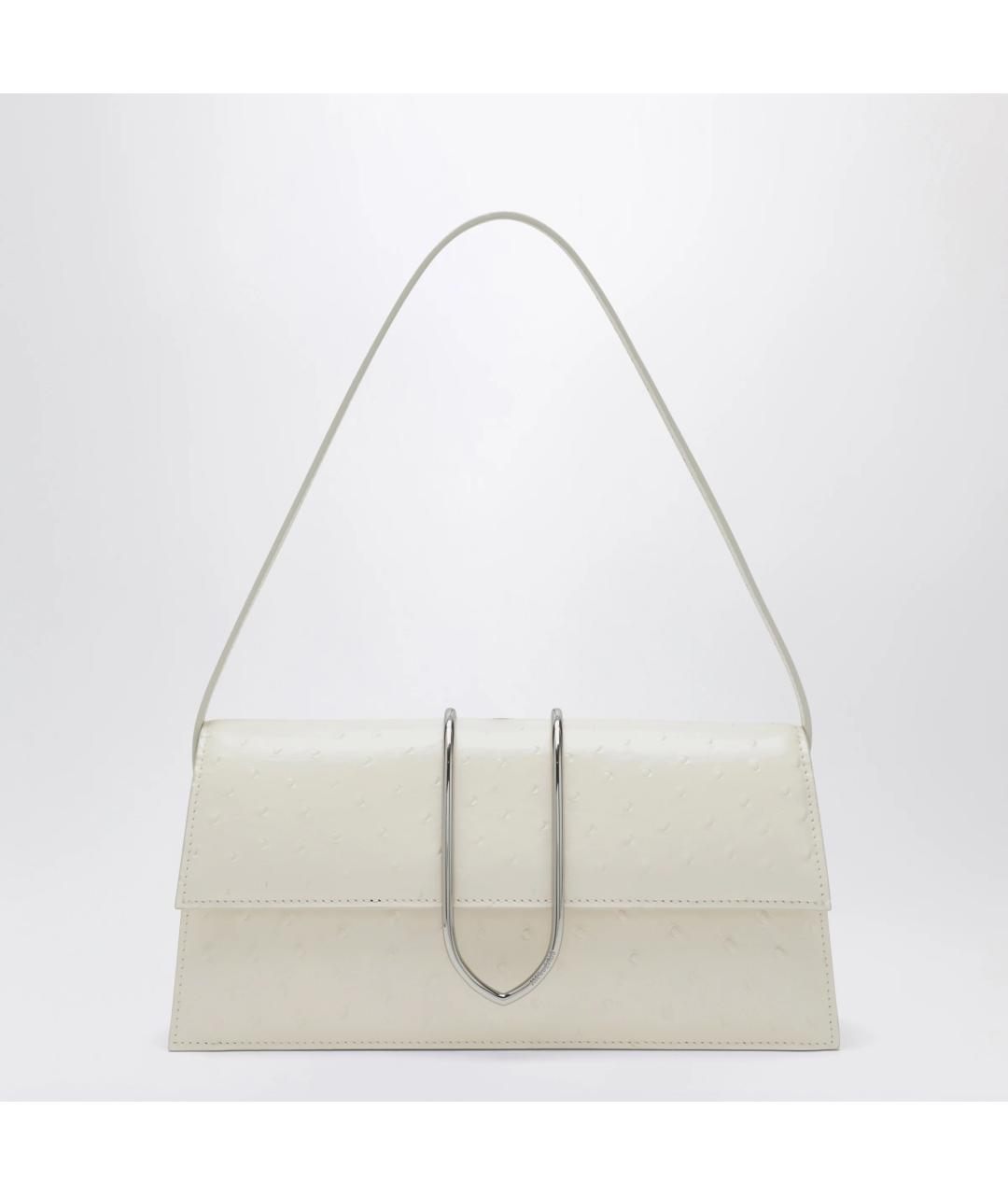 JACQUEMUS Белая кожаная сумка через плечо, фото 3