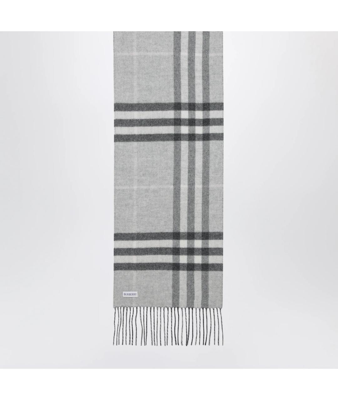 BURBERRY Серый кашемировый шарф, фото 2