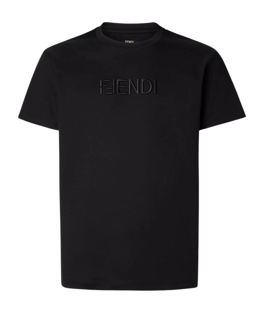 FENDI Черная хлопковая футболка, фото 1