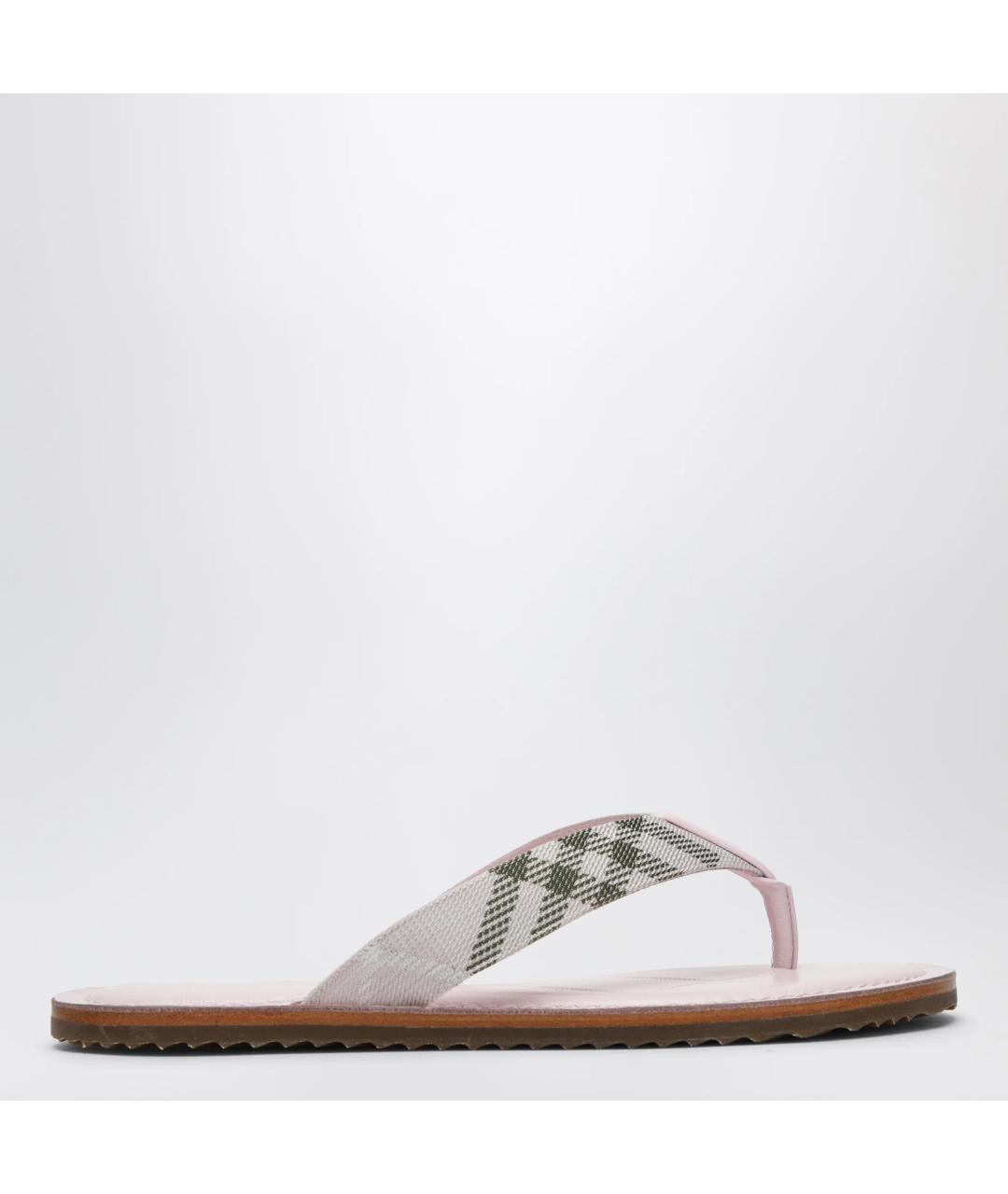 BURBERRY Розовые текстильные шлепанцы, фото 3