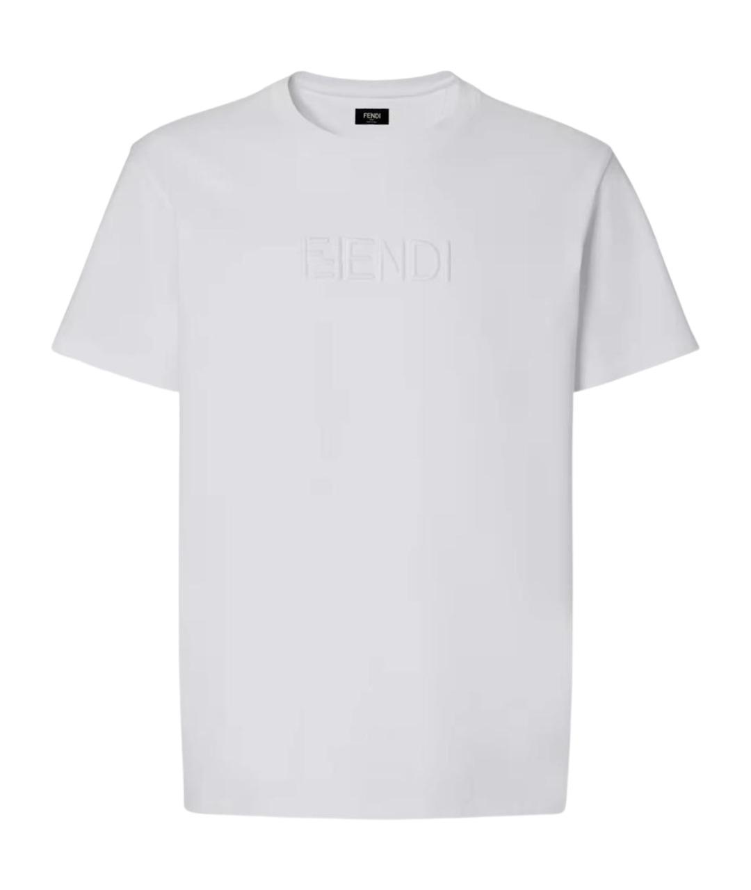 FENDI Белая хлопковая футболка, фото 1