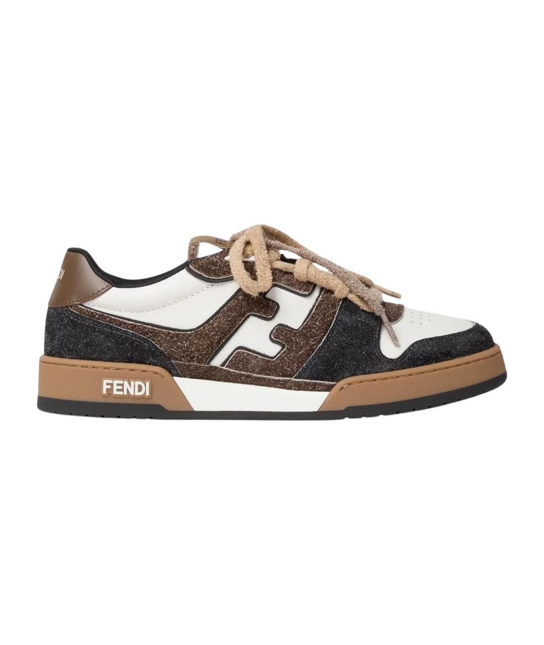 FENDI Мульти кожаные низкие кроссовки / кеды, фото 1