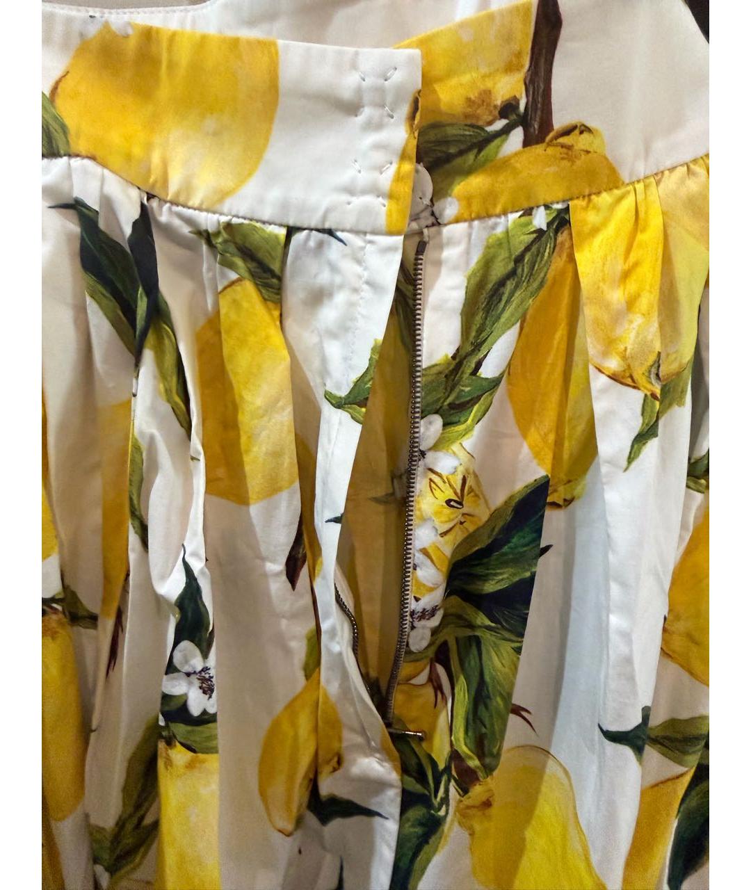 DOLCE&GABBANA Желтая хлопковая юбка макси, фото 3