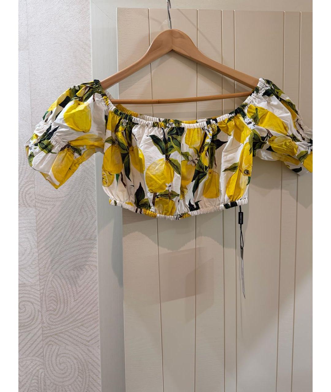 DOLCE&GABBANA Желтая хлопковая блузы, фото 5