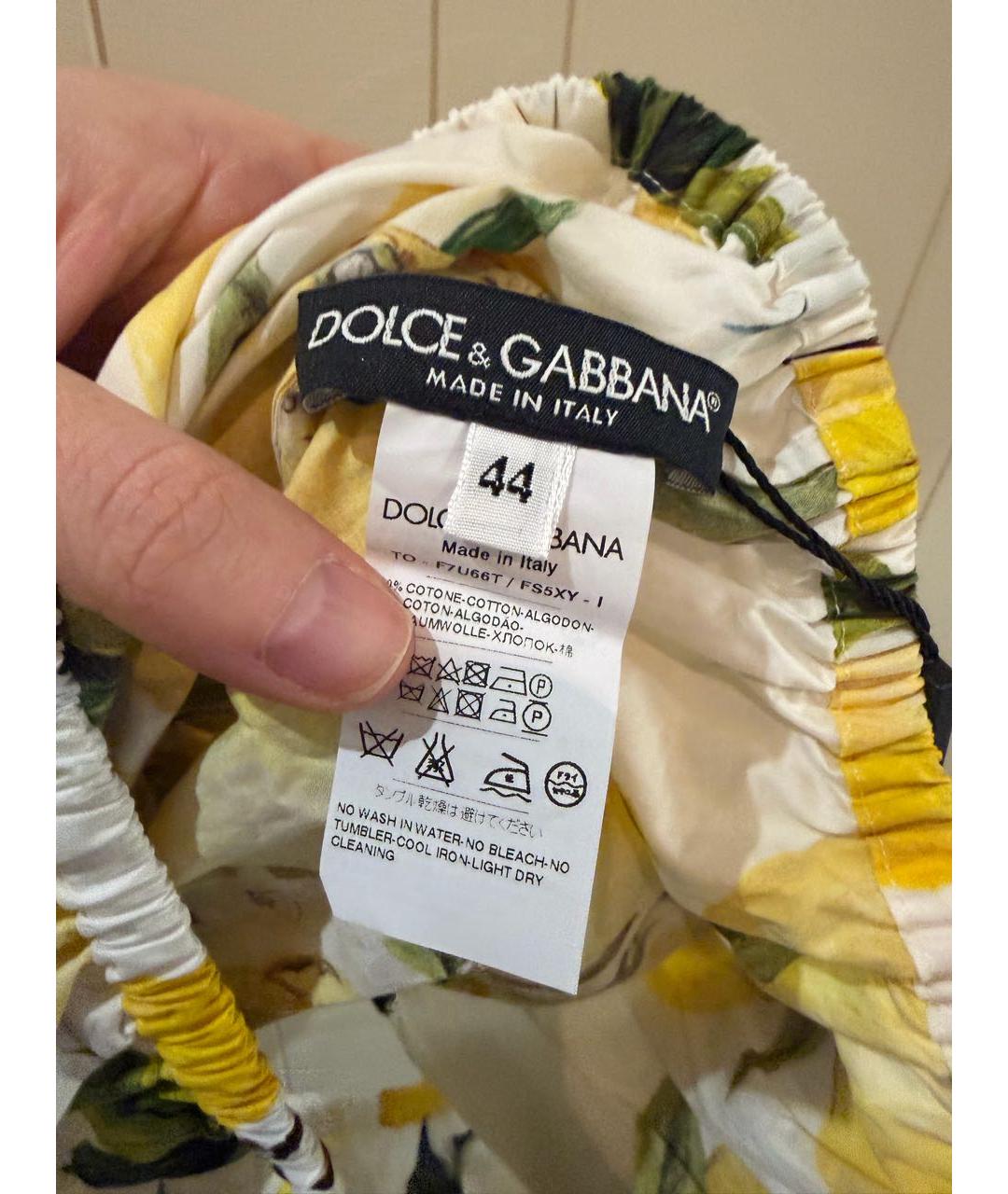 DOLCE&GABBANA Желтая хлопковая блузы, фото 3