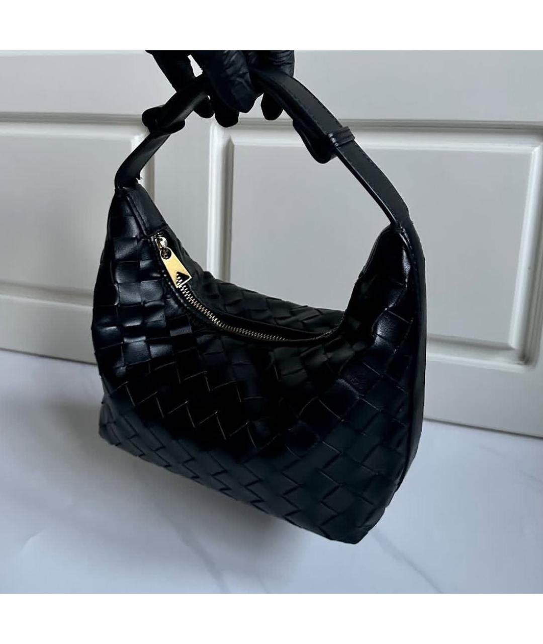 BOTTEGA VENETA Черная кожаная сумка с короткими ручками, фото 2