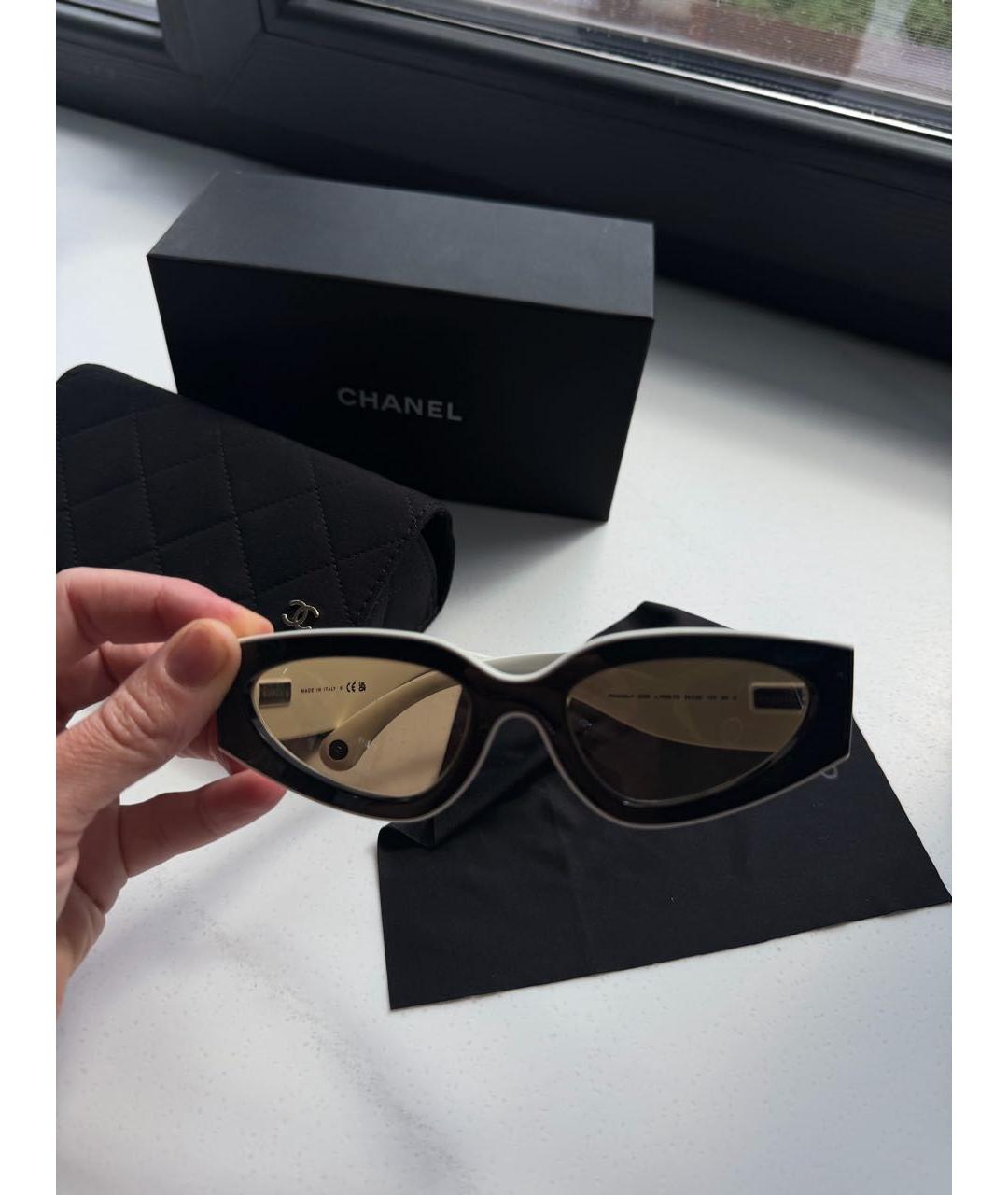 CHANEL Черные пластиковые солнцезащитные очки, фото 2