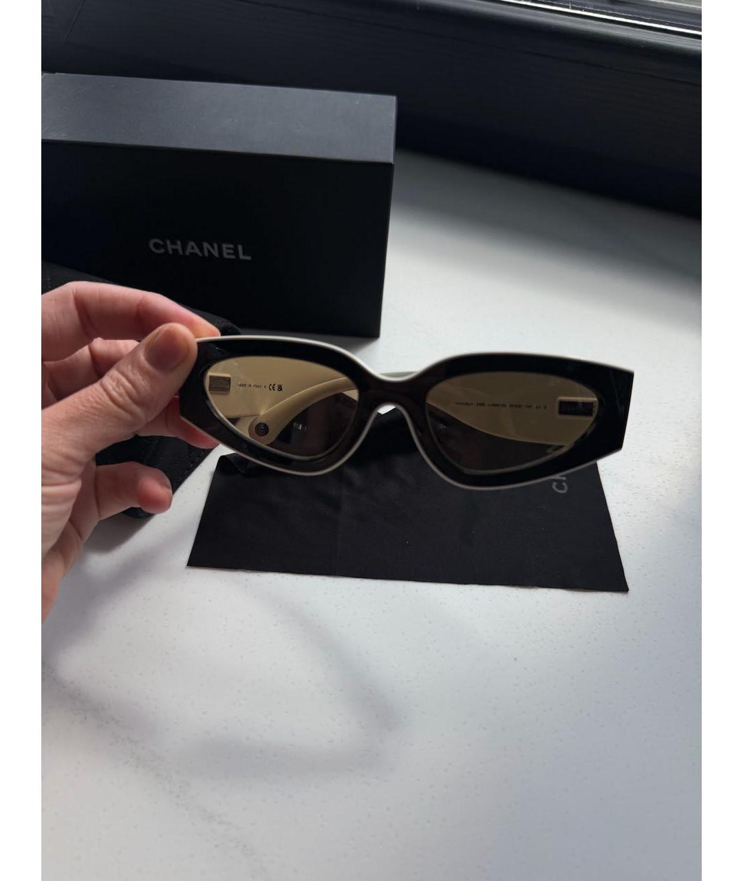 CHANEL Черные пластиковые солнцезащитные очки, фото 4