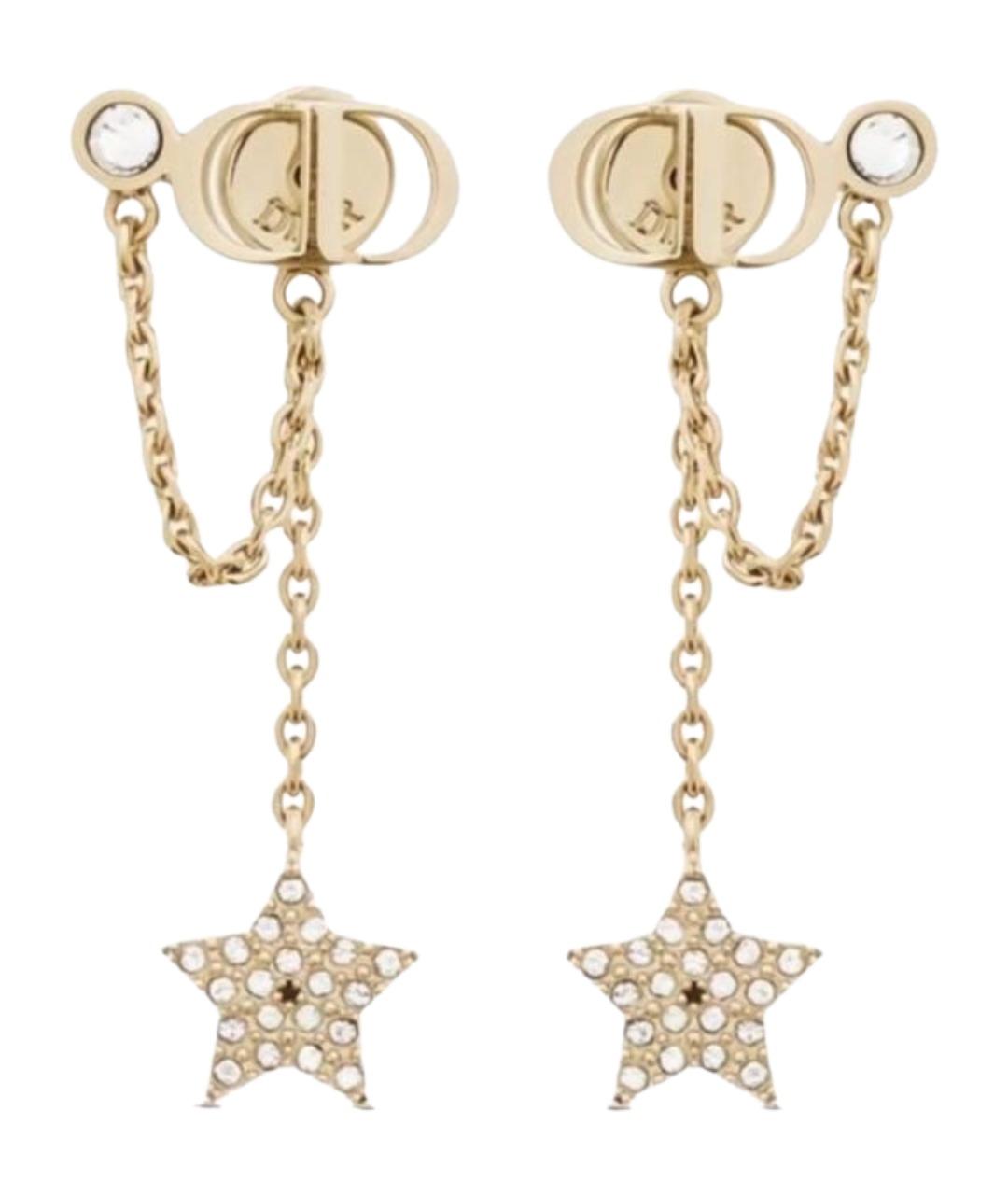 CHRISTIAN DIOR Золотые металлические серьги, фото 1
