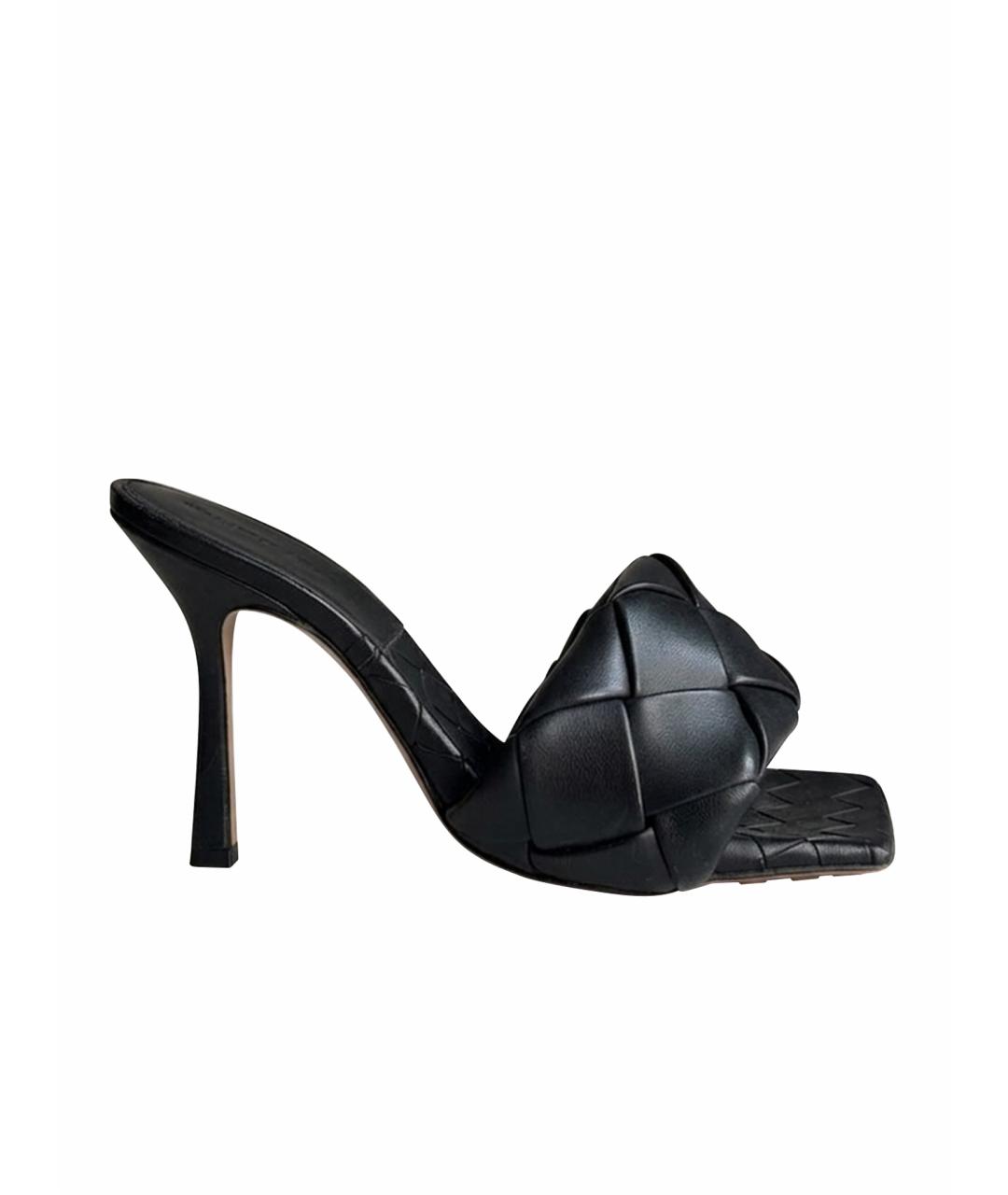 BOTTEGA VENETA Черные кожаные мюли, фото 6