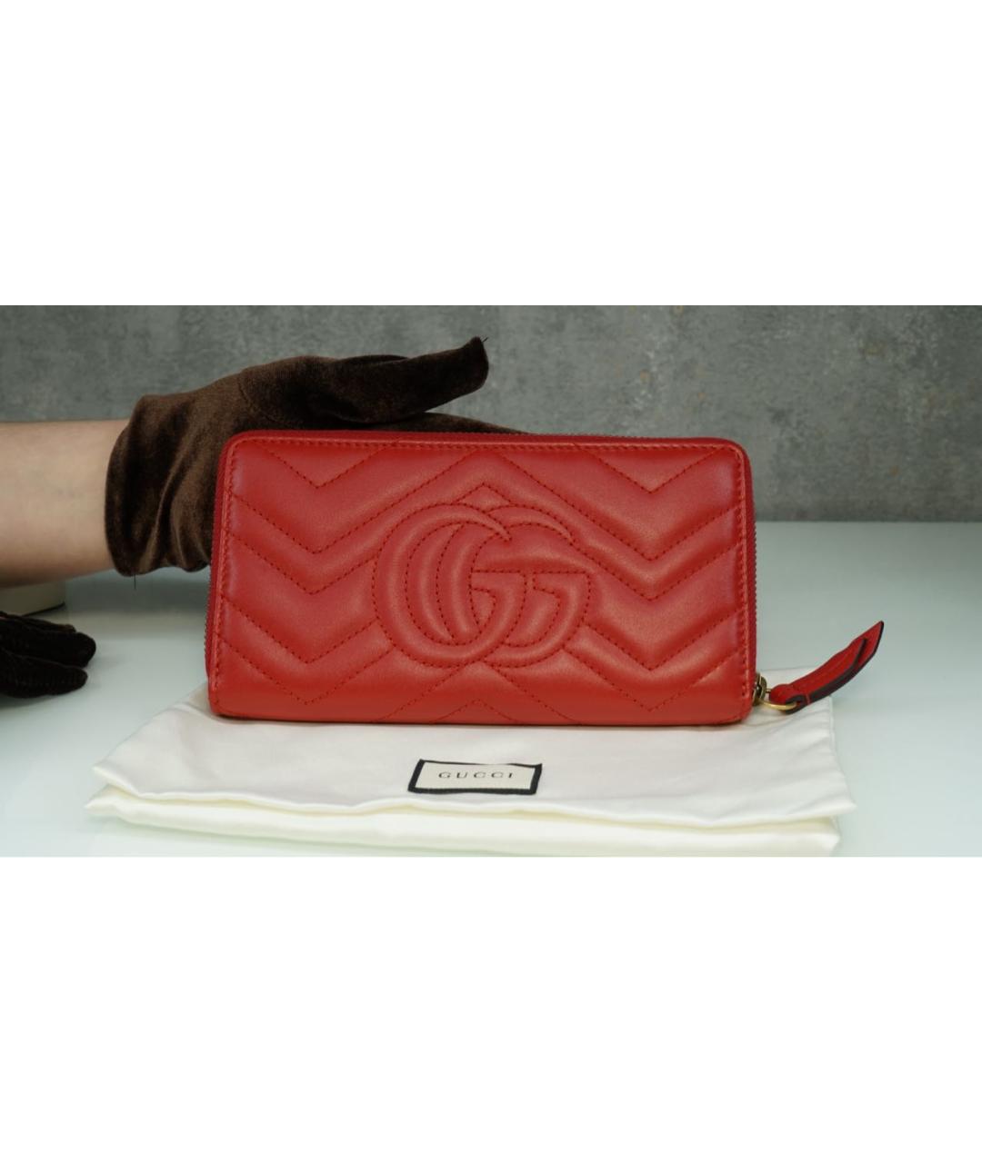GUCCI Красный кожаный кошелек, фото 3
