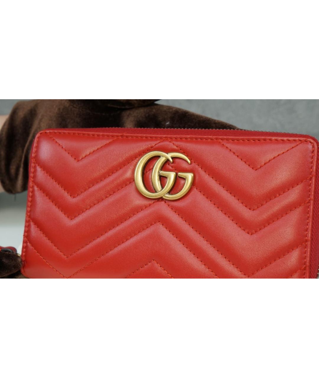 GUCCI Красный кожаный кошелек, фото 4
