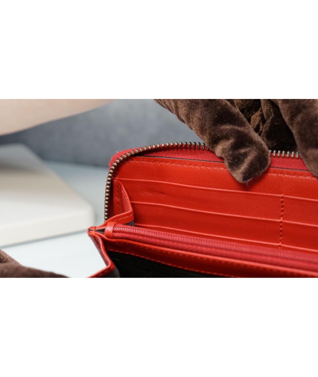 GUCCI Красный кожаный кошелек, фото 6
