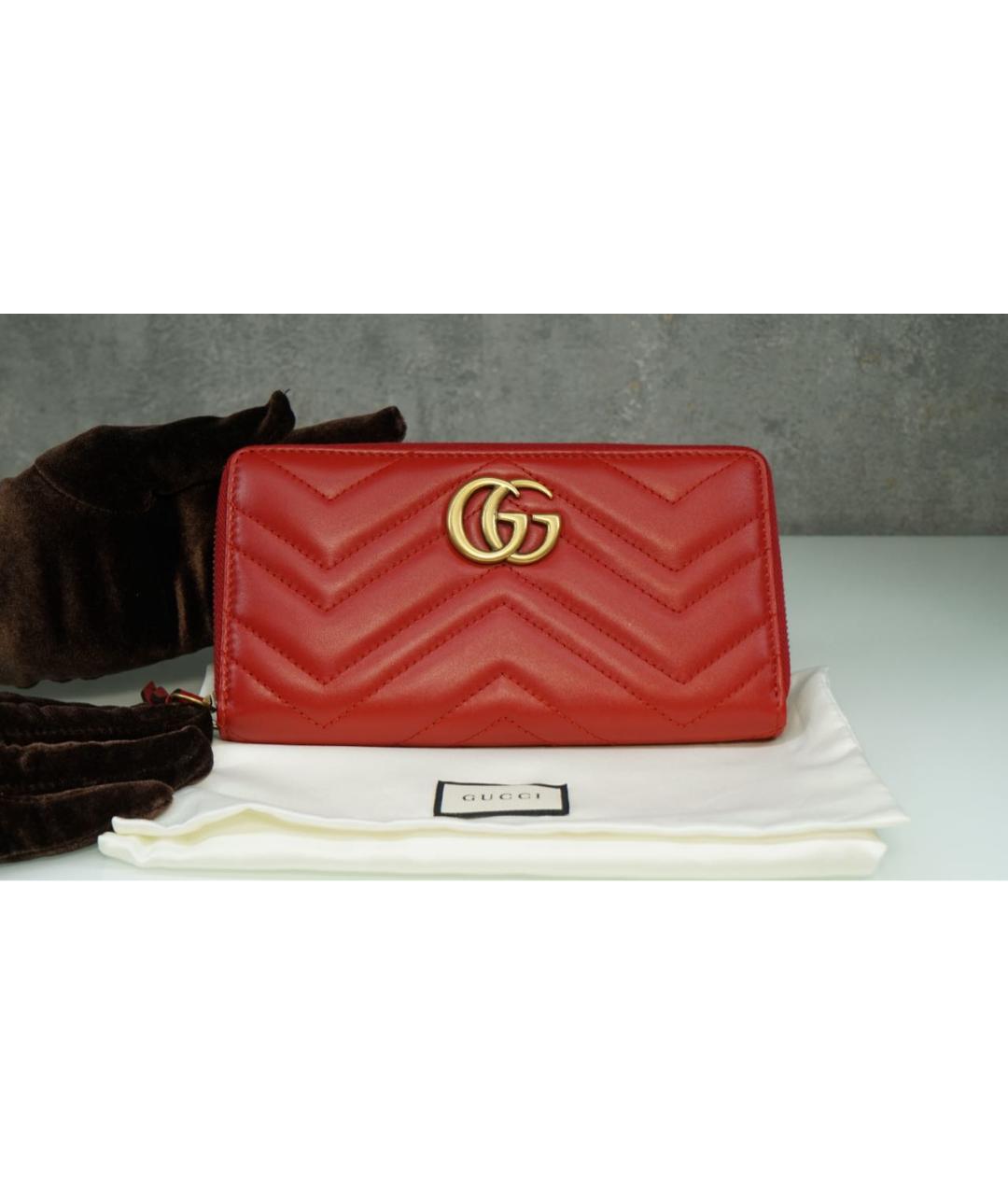 GUCCI Красный кожаный кошелек, фото 2