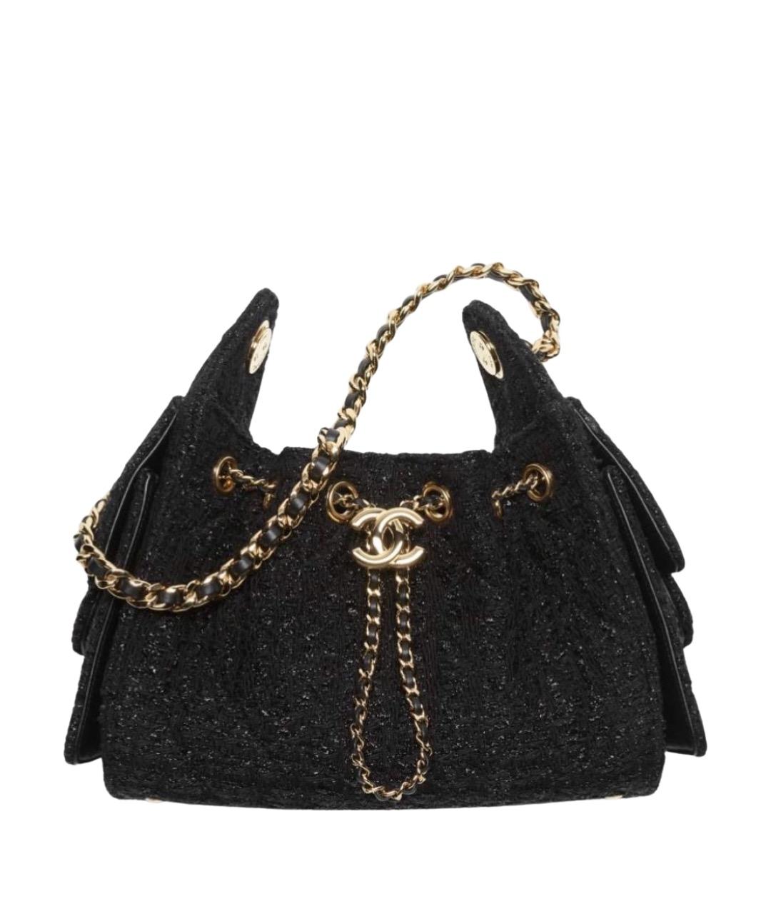 CHANEL Черная твидовая сумка через плечо, фото 1