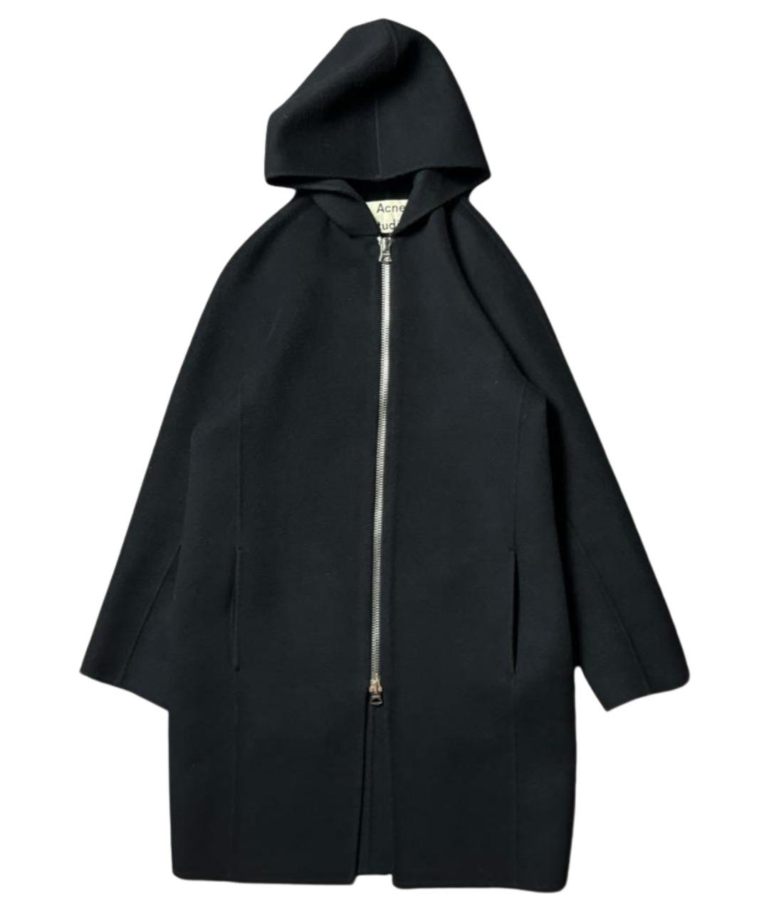 ACNE STUDIOS Черное шерстяное пальто, фото 1