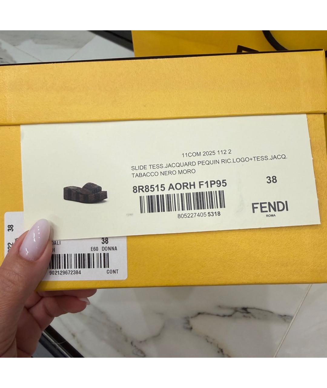 FENDI Коричневые текстильные сандалии, фото 8
