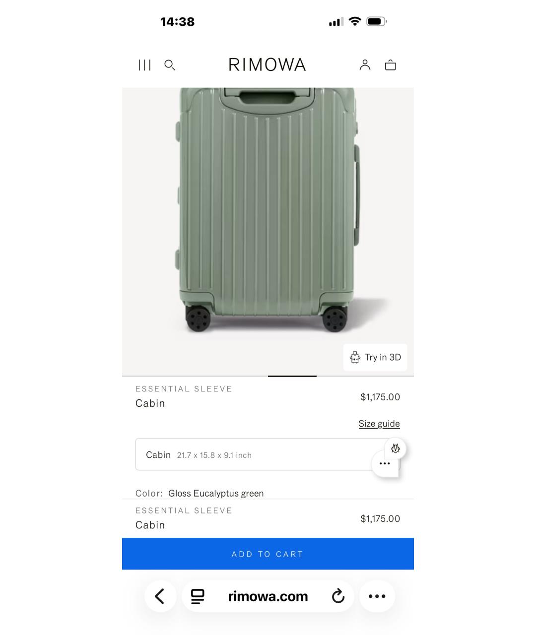 Rimowa Бирюзовый чемодан, фото 4