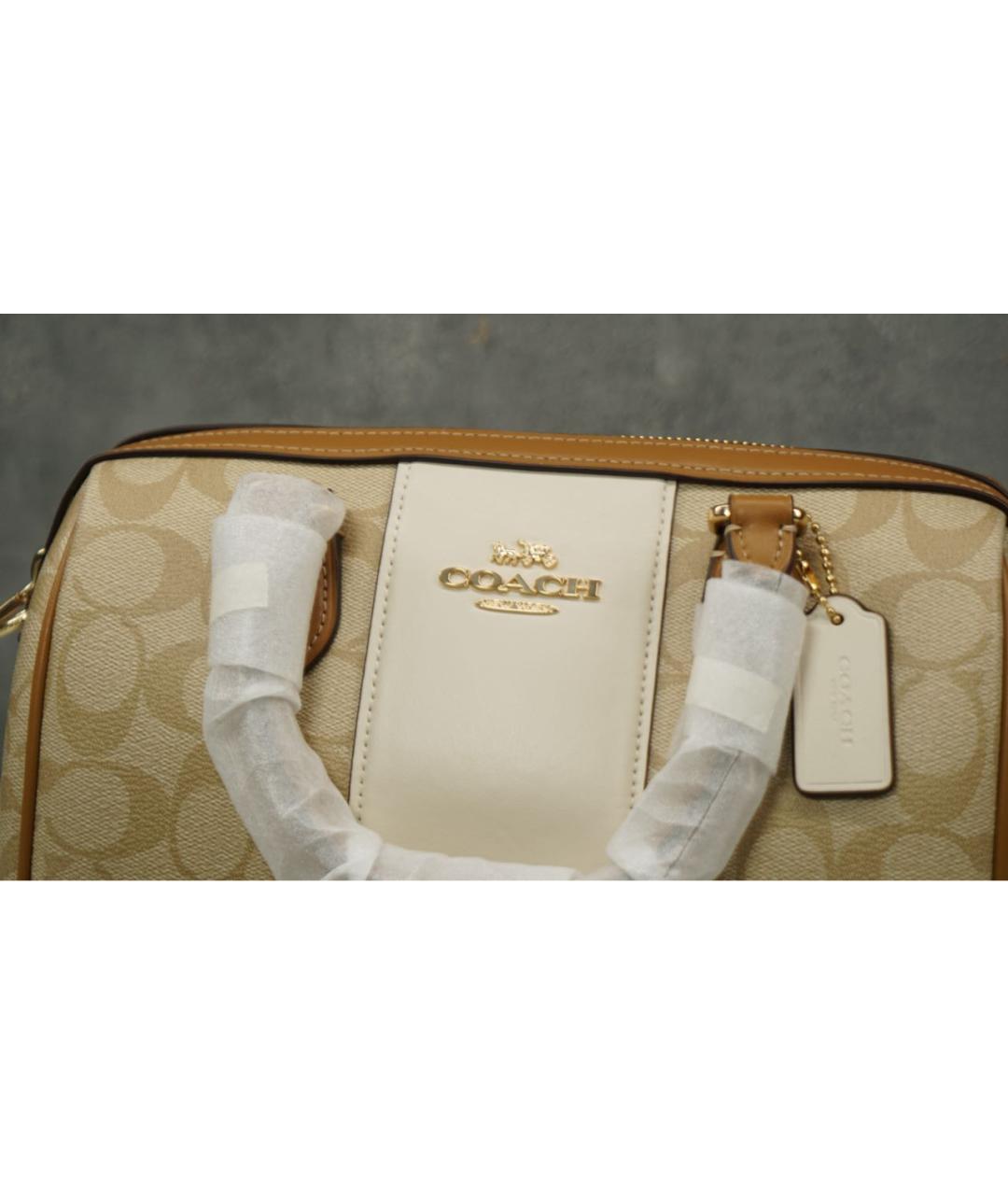 COACH Коричневая сумка с короткими ручками, фото 5