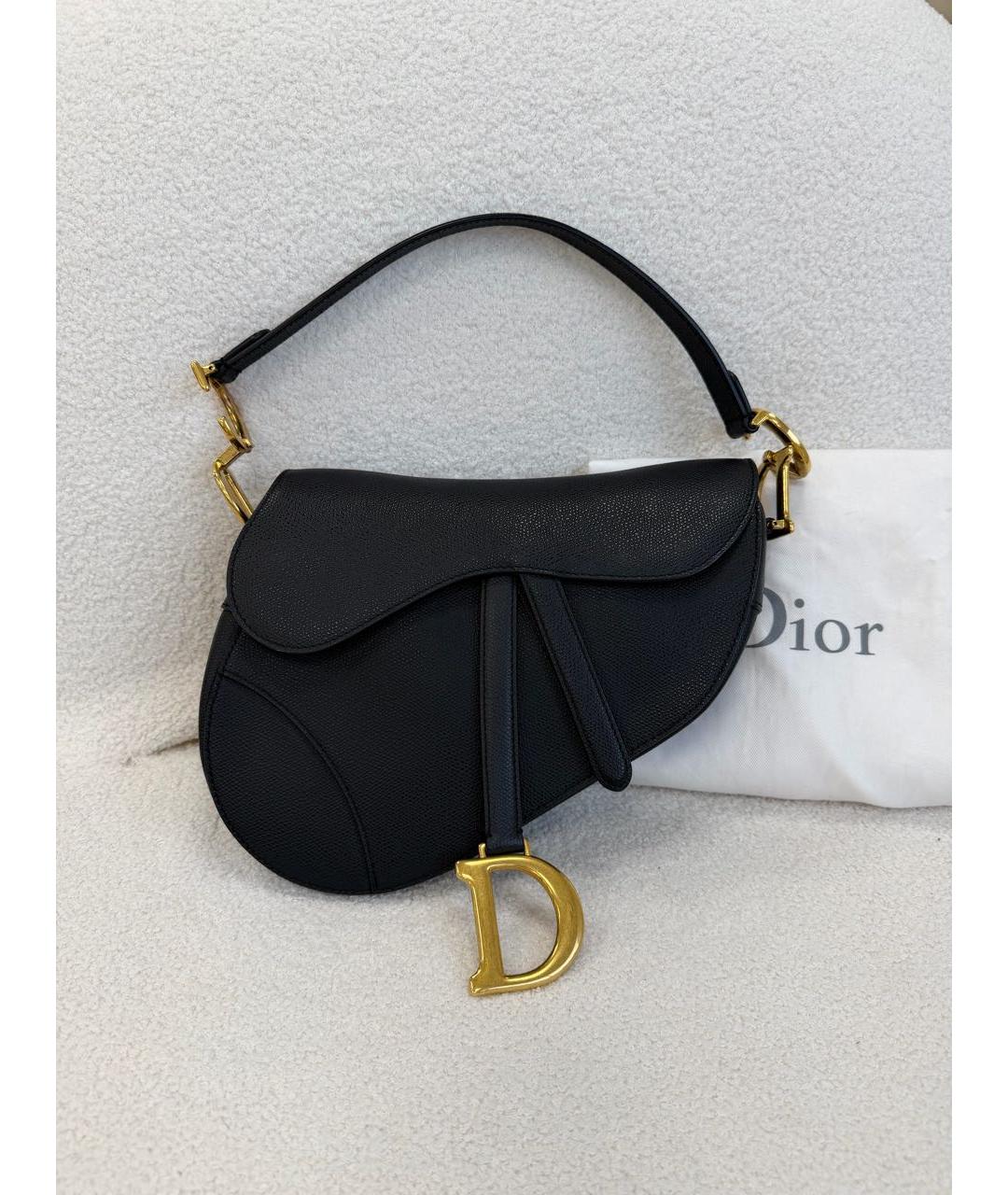 CHRISTIAN DIOR Черная кожаная сумка с короткими ручками, фото 9
