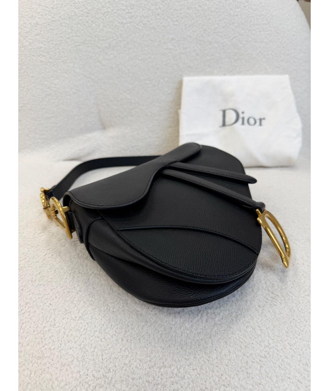 CHRISTIAN DIOR Черная кожаная сумка с короткими ручками, фото 2