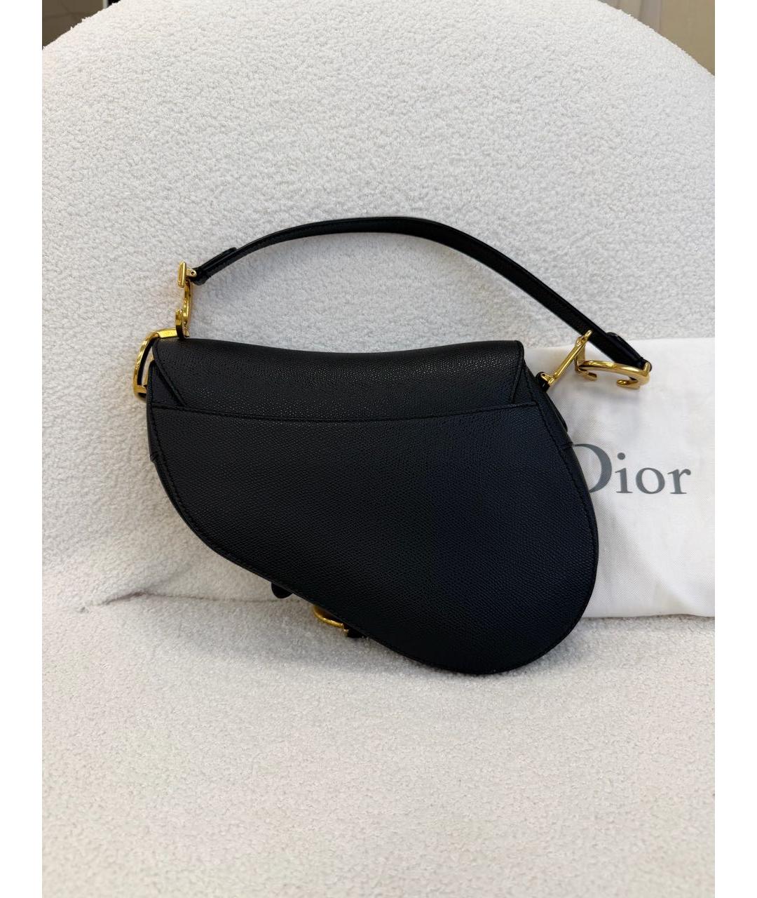 CHRISTIAN DIOR Черная кожаная сумка с короткими ручками, фото 3