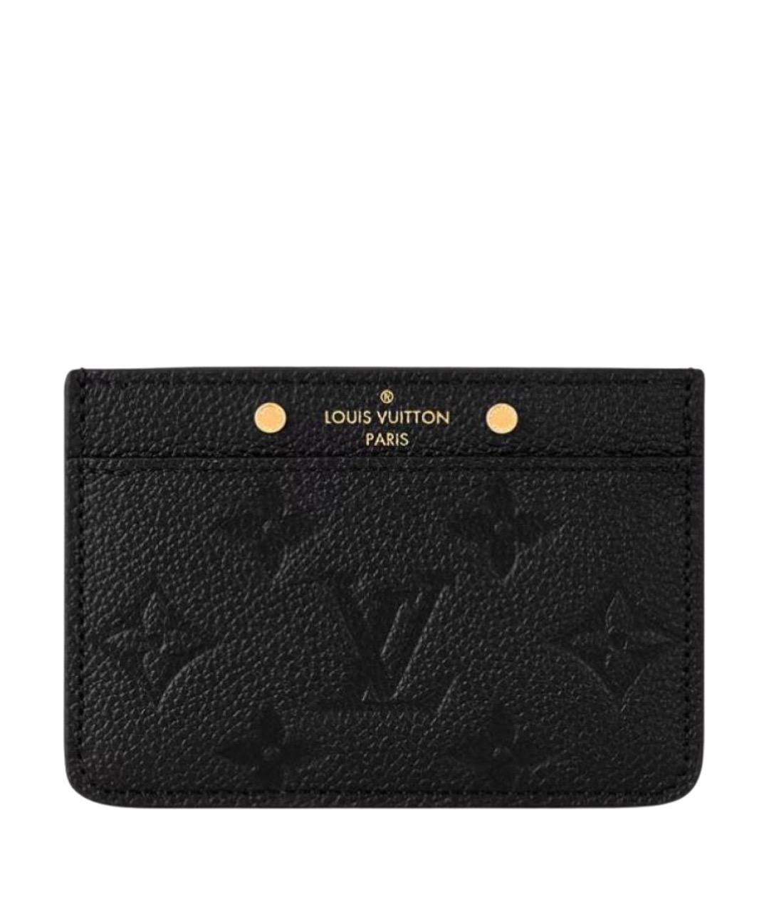 LOUIS VUITTON Черный кожаный кардхолдер, фото 1