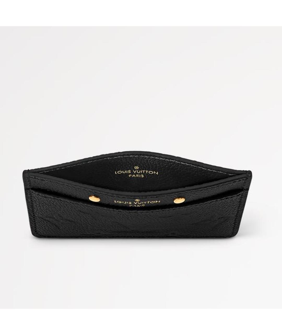 LOUIS VUITTON Черный кожаный кардхолдер, фото 4