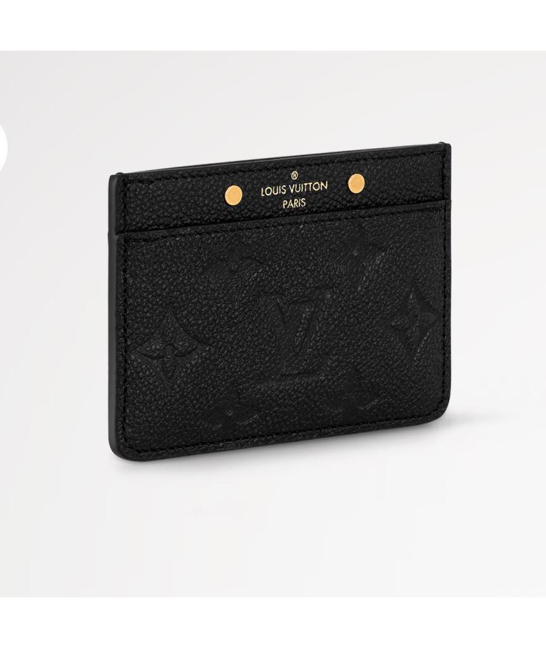 LOUIS VUITTON Черный кожаный кардхолдер, фото 2