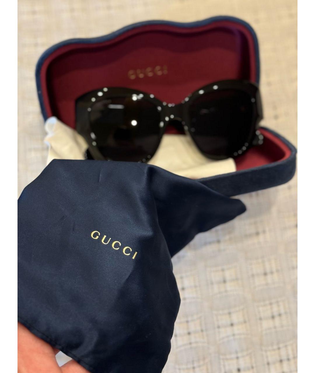 GUCCI Черные пластиковые солнцезащитные очки, фото 8