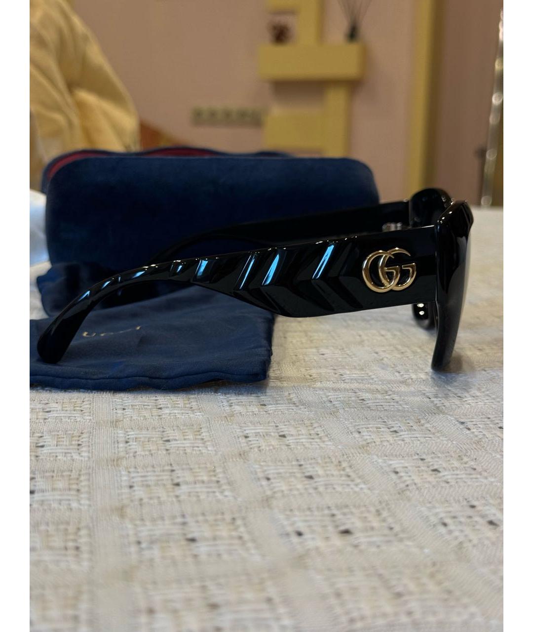 GUCCI Черные пластиковые солнцезащитные очки, фото 2