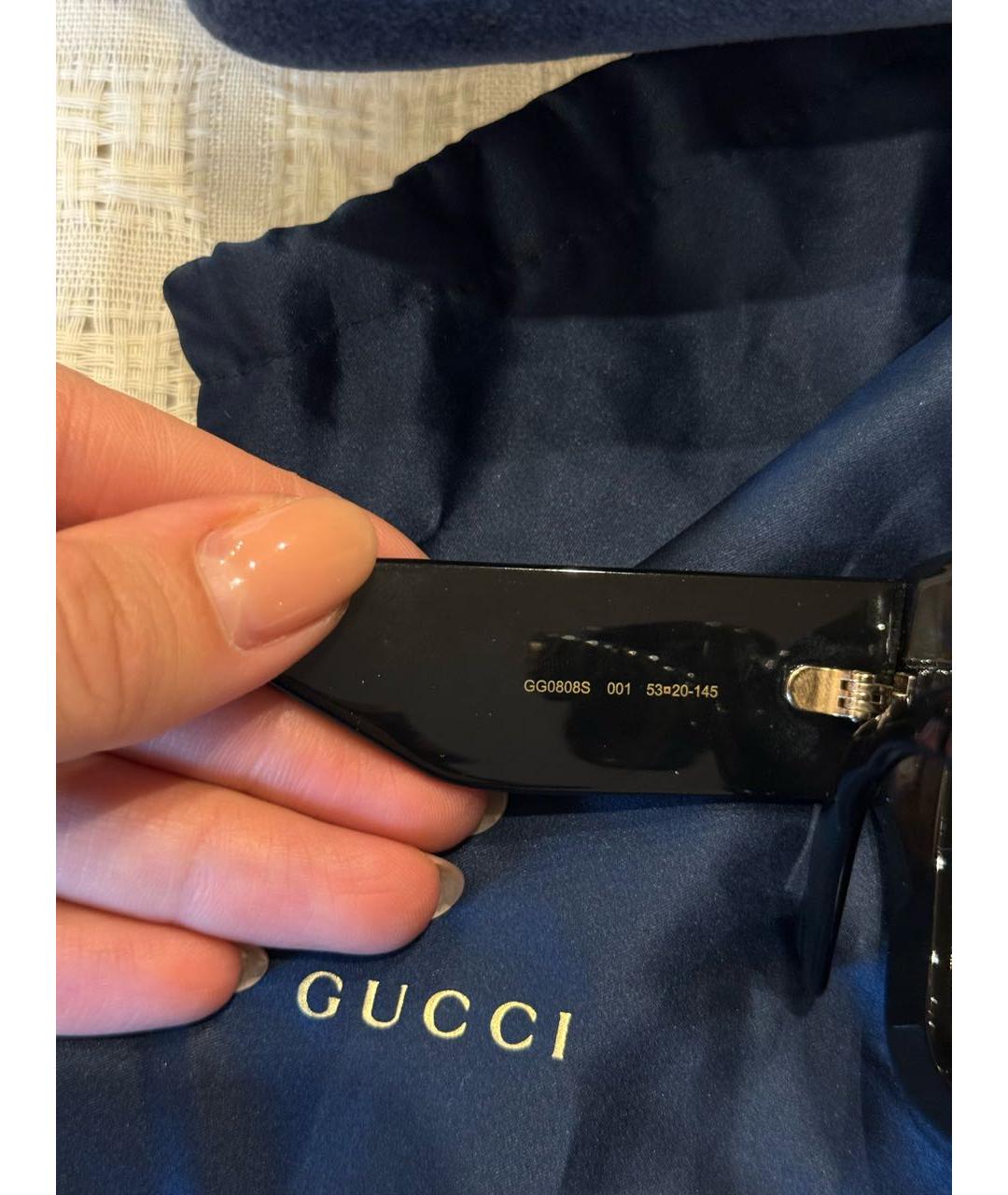 GUCCI Черные пластиковые солнцезащитные очки, фото 6