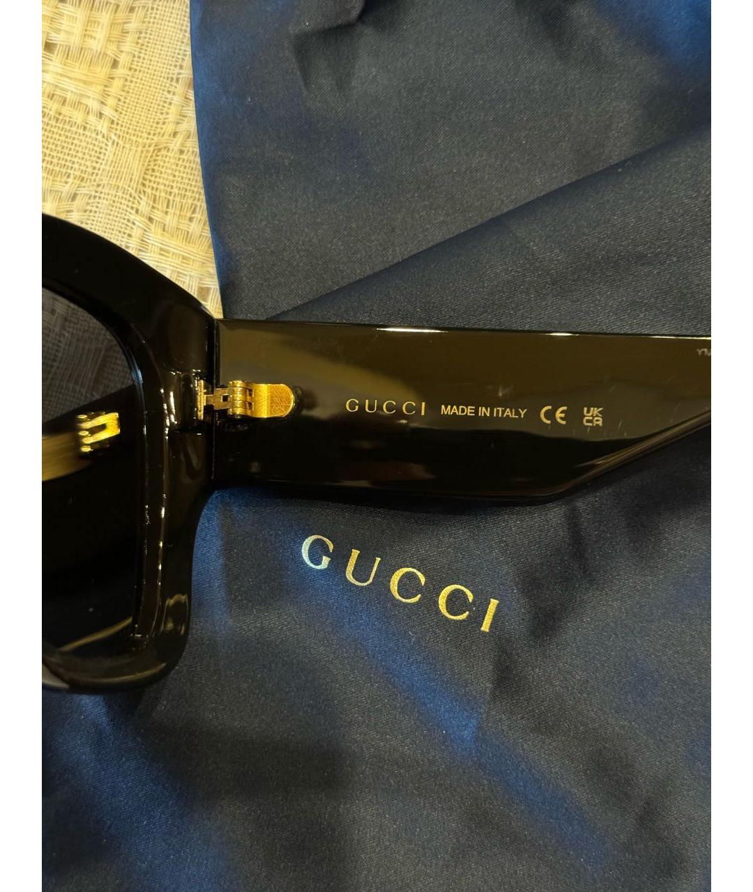 GUCCI Черные пластиковые солнцезащитные очки, фото 7