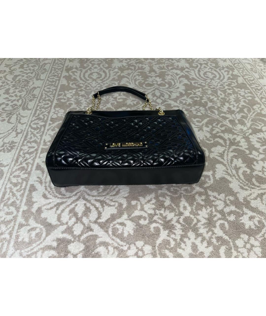 LOVE MOSCHINO Черная сумка тоут из искусственной кожи, фото 8