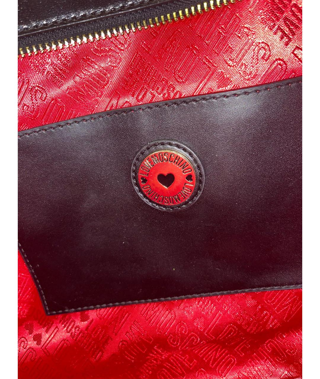 LOVE MOSCHINO Черная сумка тоут из искусственной кожи, фото 5