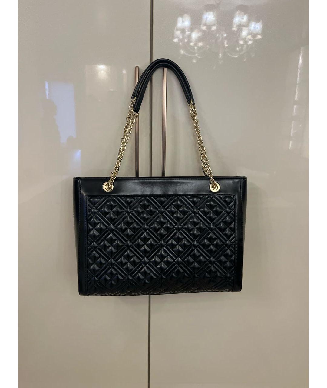 LOVE MOSCHINO Черная сумка тоут из искусственной кожи, фото 3