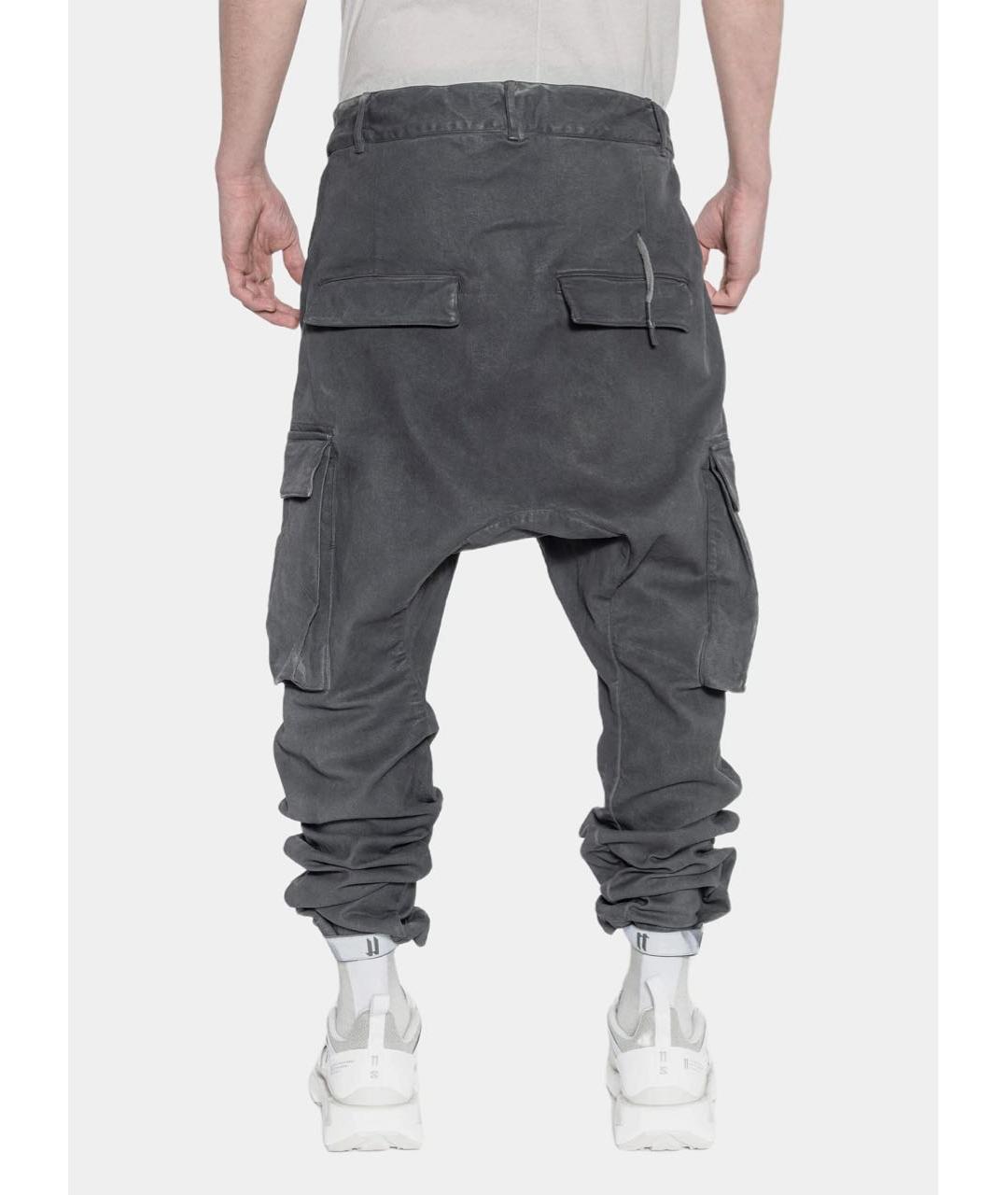 BORIS BIDJAN Антрацитовые хлопковые повседневные брюки, фото 3