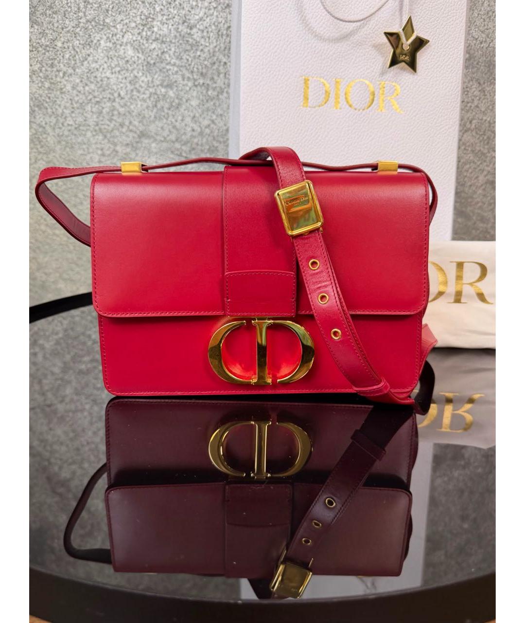 CHRISTIAN DIOR Красная кожаная сумка через плечо, фото 9