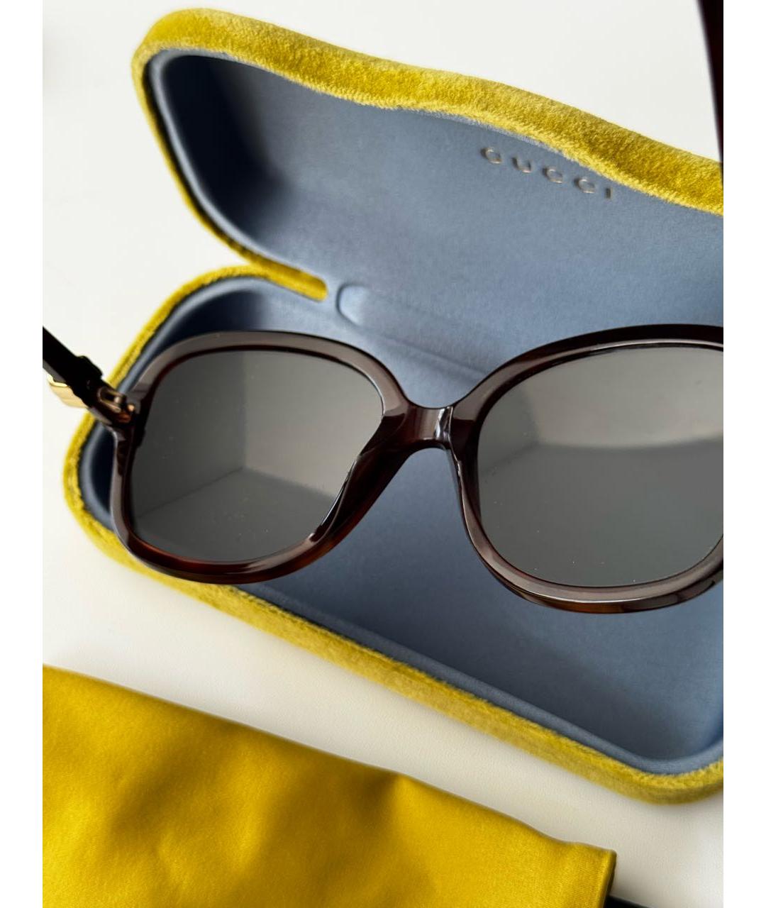 GUCCI Коричневые солнцезащитные очки, фото 4