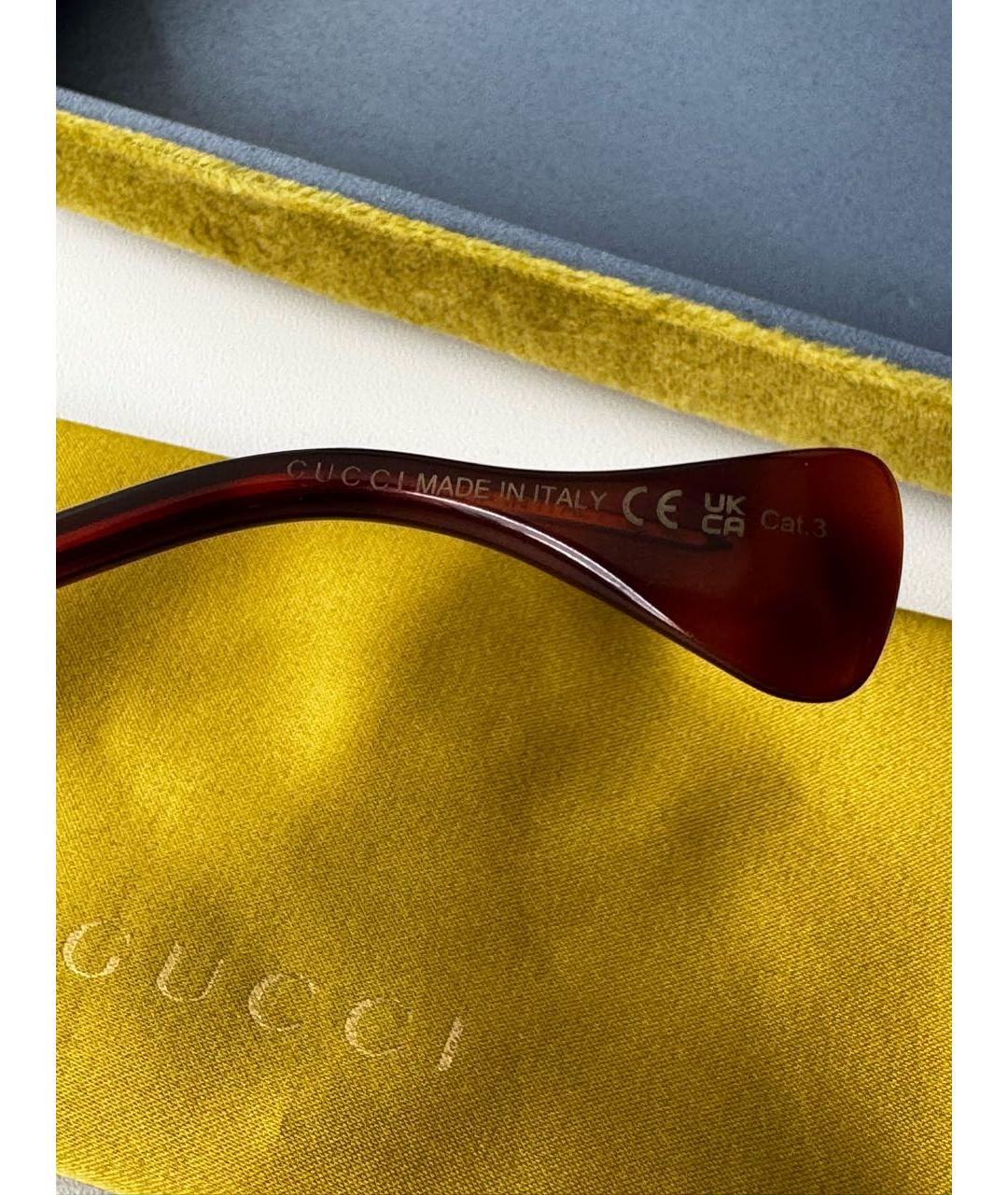 GUCCI Коричневые солнцезащитные очки, фото 7