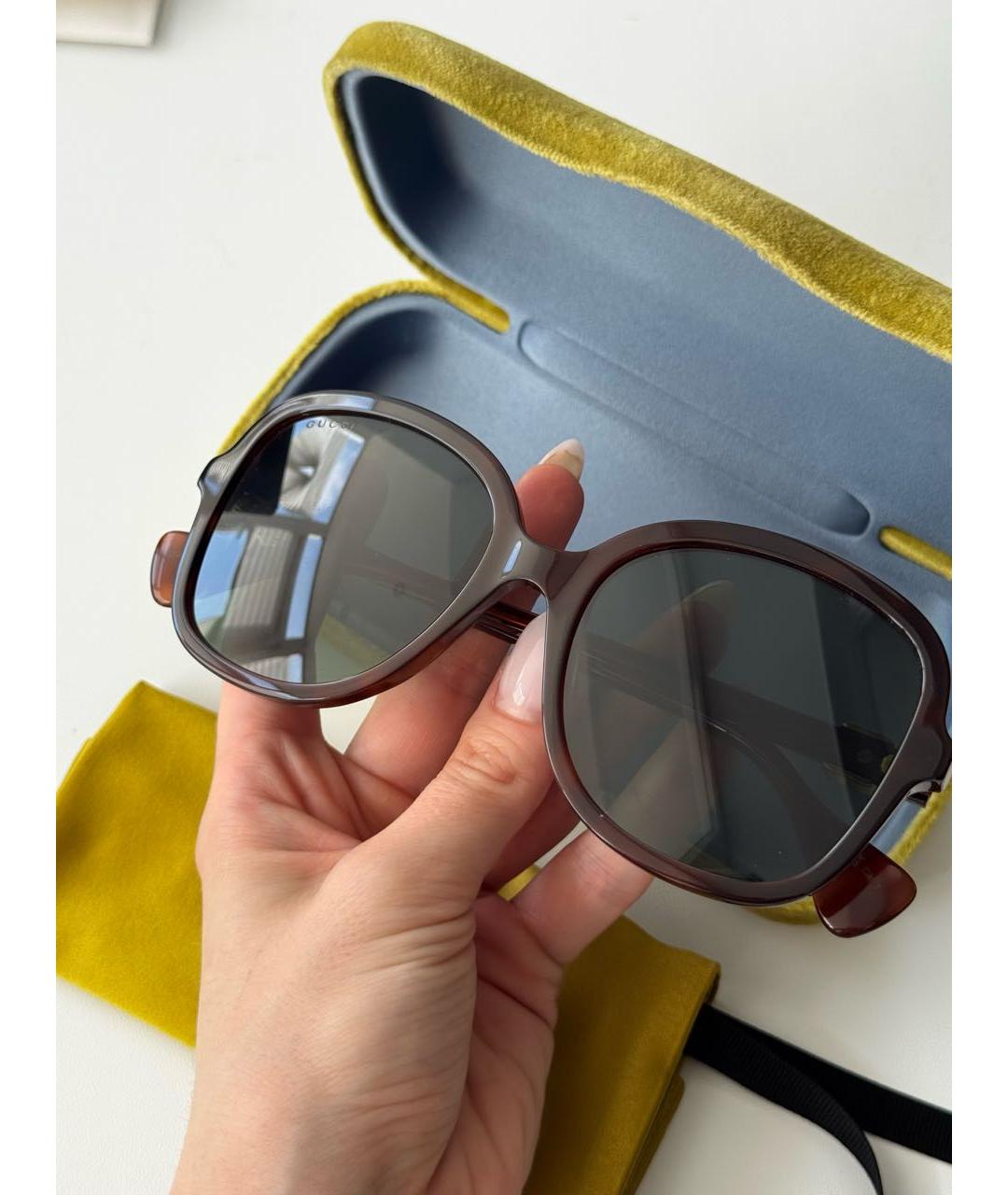 GUCCI Коричневые солнцезащитные очки, фото 3