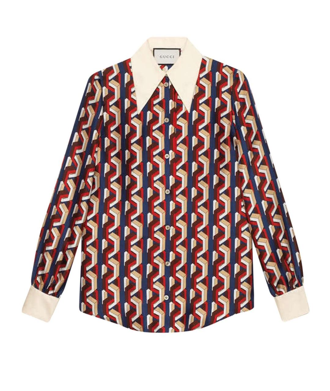 GUCCI Мульти шелковая блузы, фото 9