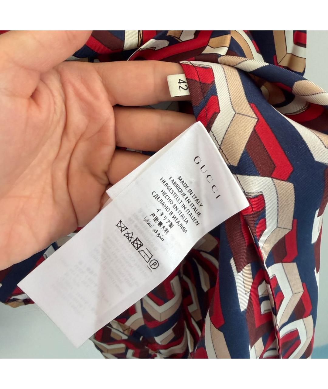 GUCCI Мульти шелковая блузы, фото 5