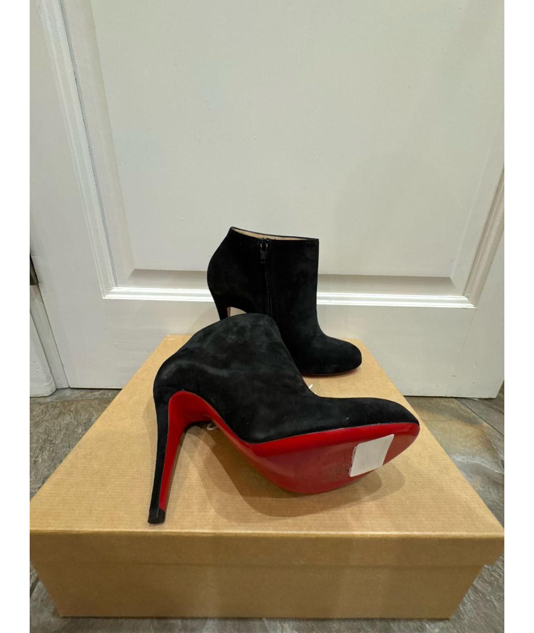 CHRISTIAN LOUBOUTIN Черные кожаные ботильоны, фото 5