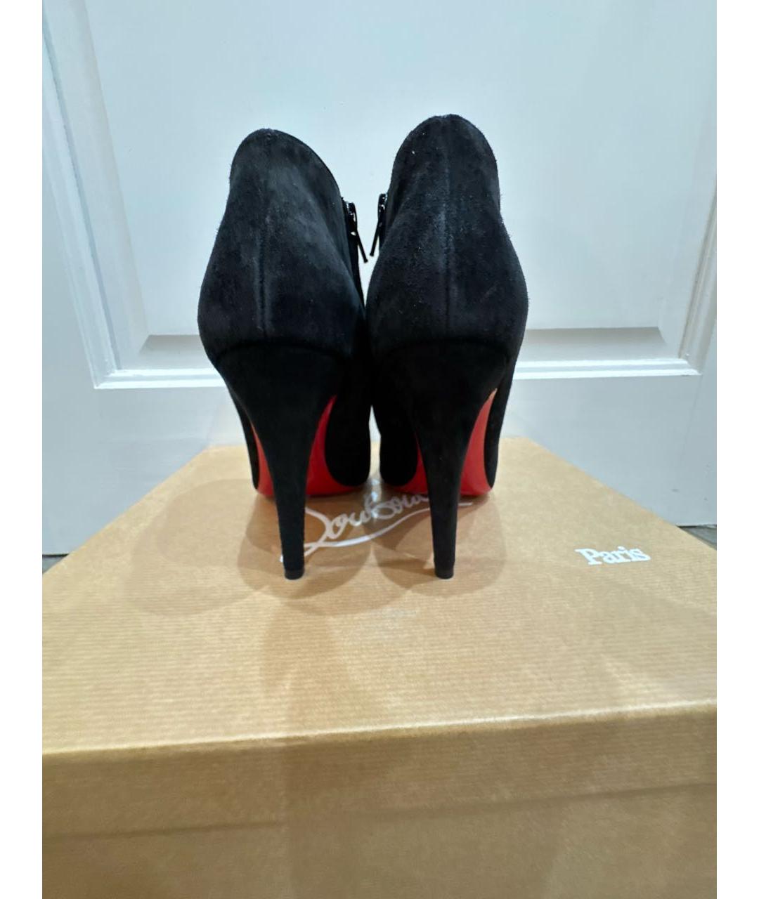 CHRISTIAN LOUBOUTIN Черные кожаные ботильоны, фото 4