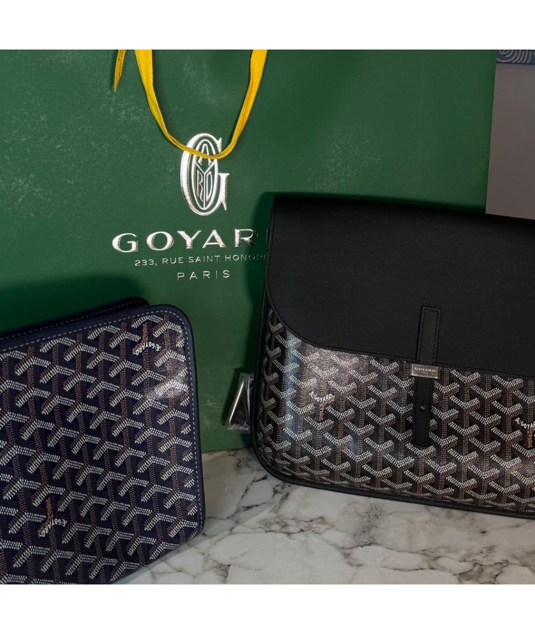 GOYARD Черная тканевая сумка на плечо, фото 3