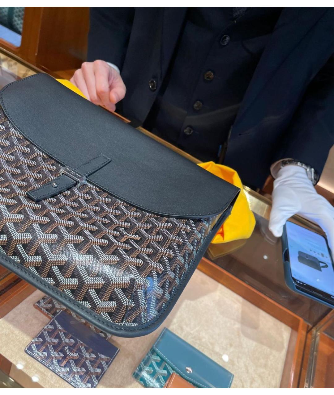 GOYARD Черная тканевая сумка на плечо, фото 6
