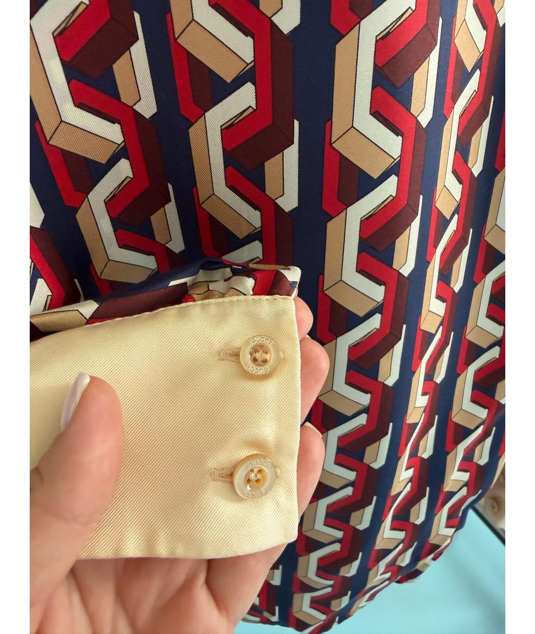 GUCCI Мульти шелковая блузы, фото 8