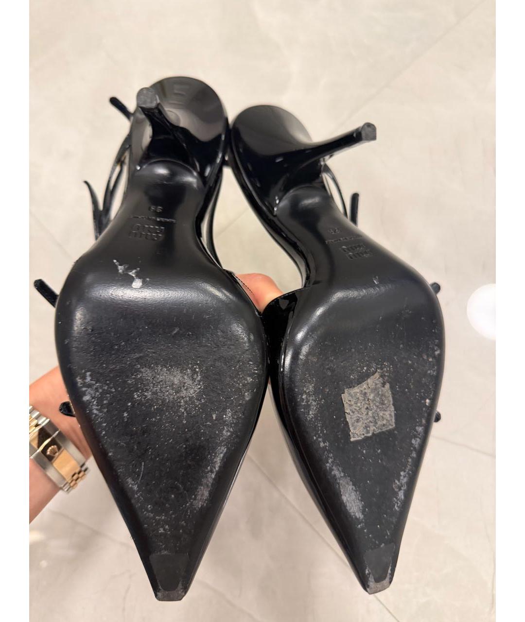 MIU MIU Черные туфли из лакированной кожи, фото 3