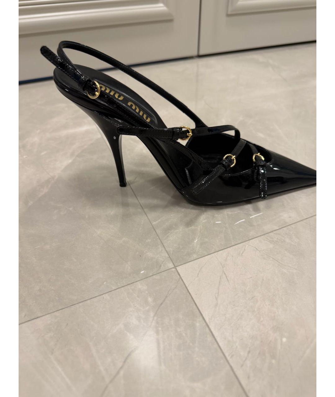 MIU MIU Черные туфли из лакированной кожи, фото 8
